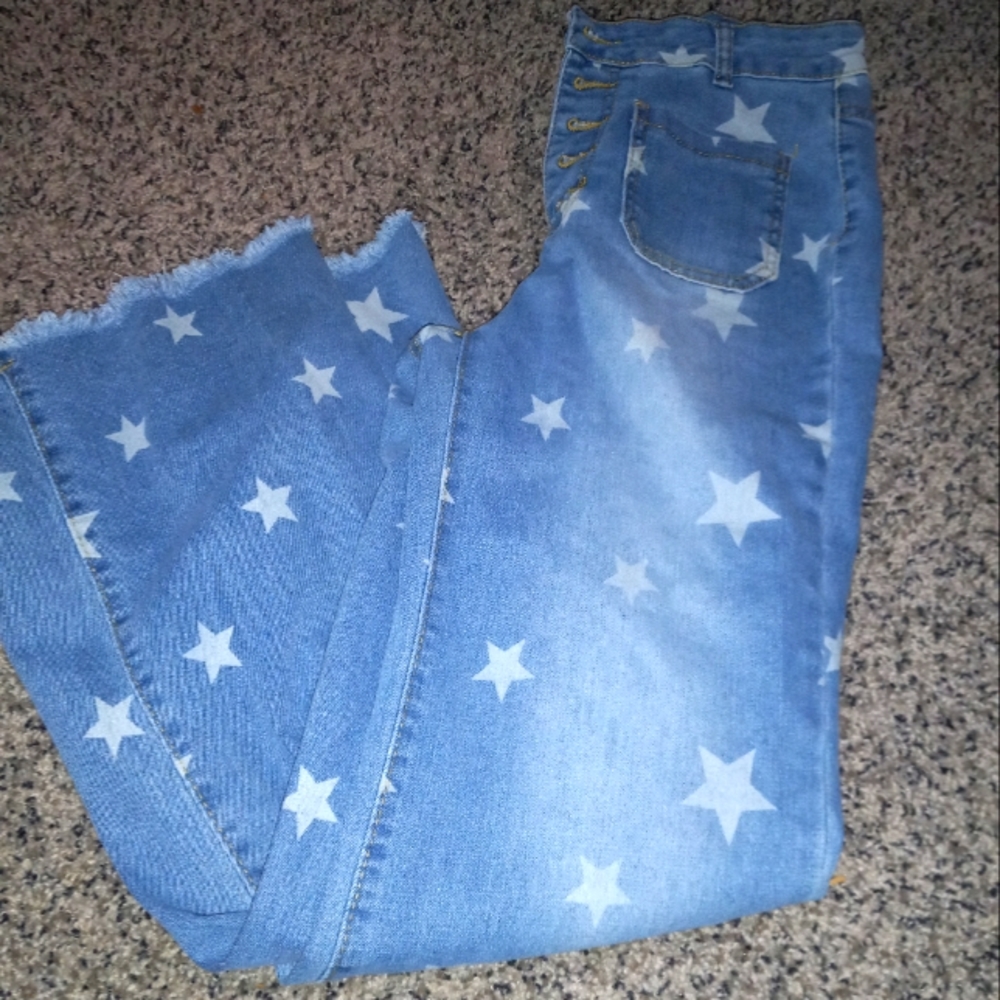 High waisted jeans with stars